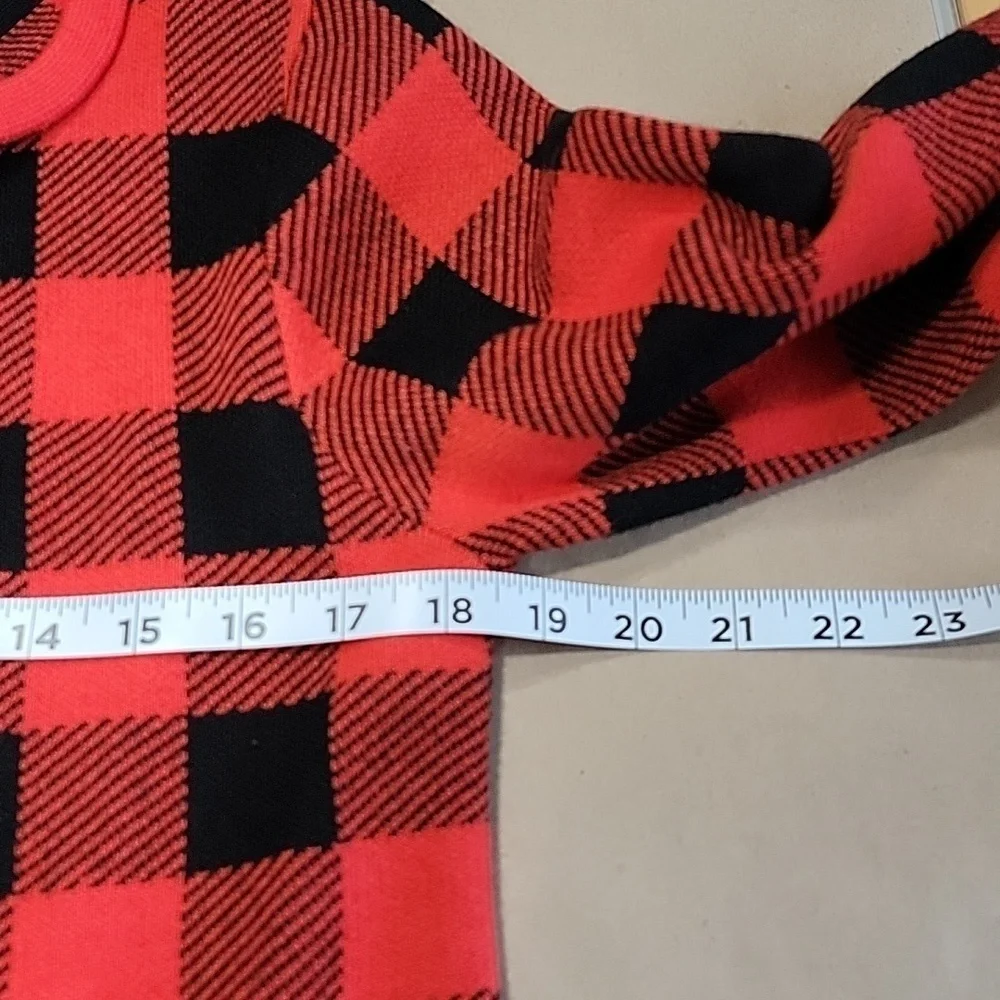 J. Crew Size Unknown Red & Black Buffalo Check / Plaid Double Breasted Cardigan